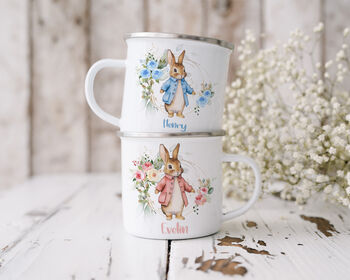 Personalised Easter Bunny Enamel Camping Mug, 2 of 2