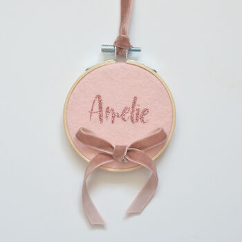 Pink Girls Name Sign Personalised New Baby Gift, 2 of 5