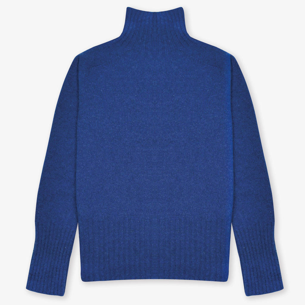 Women's Skye Electric Indigo Long Neck Lambswool Jumper By T-lab ...