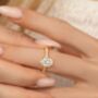 Two Ct Oval Solitaire Moissanite Engagement Ring With Pavé Band, thumbnail 7 of 9