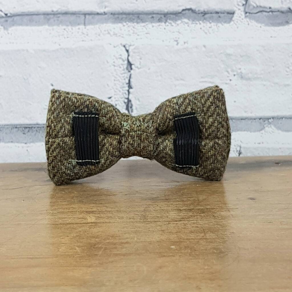 Yorkshire Herringbone Tweed Dog Bow Tie By Moaning Minnie