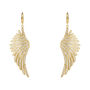 Angel Wing Silver Plated Drop Earring White, thumbnail 4 of 8