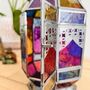 Large Bohemian Moroccan Style Lantern Coloured Glass, thumbnail 2 of 9