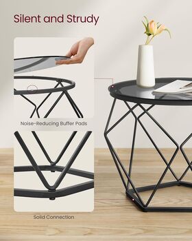 Set Of Two Round Coffee Tables Modern Style Side Tables, 6 of 7