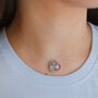 Personalised Sterling Silver Outline Heart And Birthstone Necklace, thumbnail 2 of 6