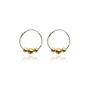 Sterling Silver Hoops With Three 9ct Solid Gold Beads, thumbnail 4 of 5