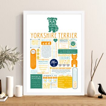 Personalised Yorkshire Terrier Dog Trait Fact Print, 3 of 7