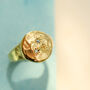 Solid 9ct Gold Family Birthstone Textured Signet Ring, thumbnail 1 of 8