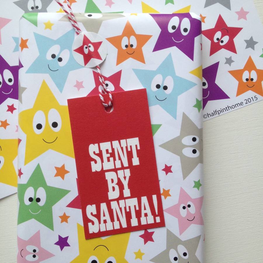 star gift wrapping paper or gift wrap set by half pint home