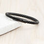 Personalised Men's Woven Black Leather Bracelet, thumbnail 5 of 8