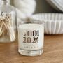25th Silver Anniversary Dates Personalised Candle, thumbnail 1 of 5