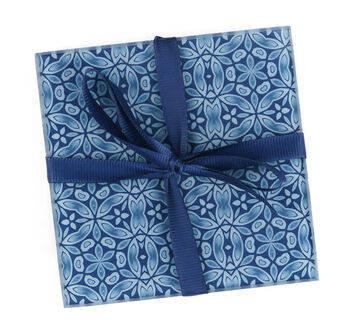 Liberty Print Blue Flower Coaster Set, 6 of 10