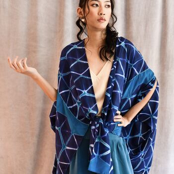Pure Silk Kimono Jacket Itajime Hand Embellished, 11 of 11