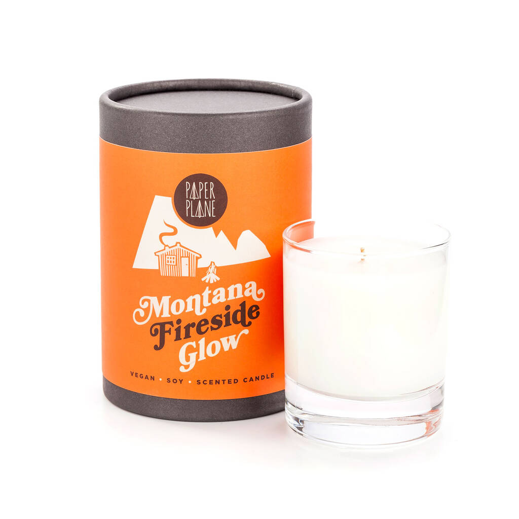 Montana Fireside Glow Vegan Soy Candle By Paper Plane