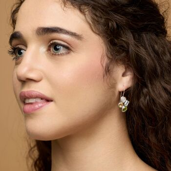 Moonstone, Peridot, Citrine And Topaz Earrings, 2 of 5