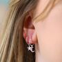 Sterling Silver Mismatched Moon And Star Hoop Earrings, thumbnail 2 of 8
