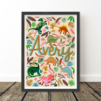 Colourful Dinosaur Name Print Set, 11 of 12