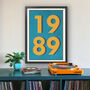1989 Personalised Year Typography Print, thumbnail 3 of 11