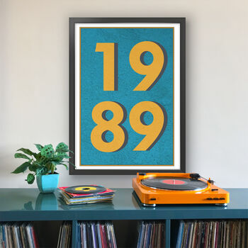 1989 Personalised Year Typography Print, 3 of 11