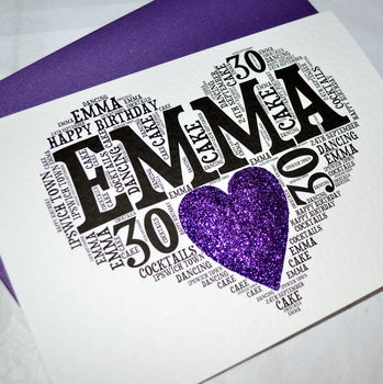 Personalised 30th Birthday Sparkle Card, 8 of 8