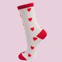 Women's Bamboo Socks Valentine's Day Red Love Hearts, thumbnail 2 of 4