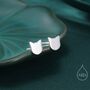 Minimalist Cat Face Stud Earrings In Sterling Silver, thumbnail 1 of 10