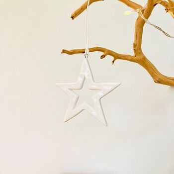 Porcelain Star / Snowflake Hanging Decoration, 2 of 3