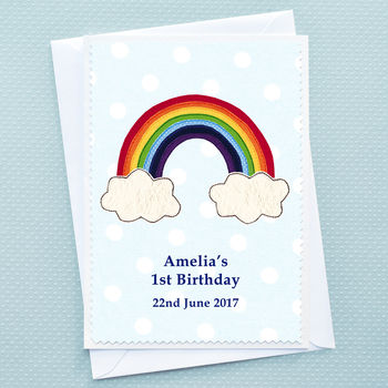 'Rainbow' Personalised Girls Birthday Card, 2 of 4