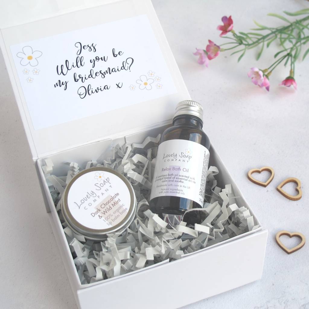 personalised will you be my bridesmaid gift set by lovely soap company ...