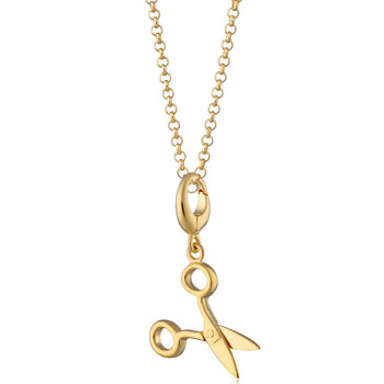 18ct Gold Scissors Charm Necklace, 2 of 7