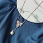 Large Floral Zircon Crystal Pendant Dangle Necklace, thumbnail 4 of 6