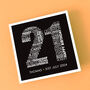 Personalised Name And Date 21st Birthday Card, thumbnail 6 of 6