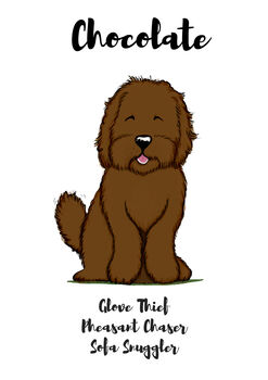 Cockapoo Personalised Dog Name And Personality Print, 4 of 9