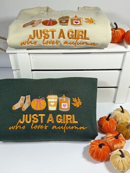 Just A Girl Who Loves Autumn Embroidered Sweatshirt, 4 of 6