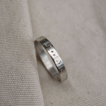 Men's Personalised Constellation Silver Eternity Text Ring, 7 of 9