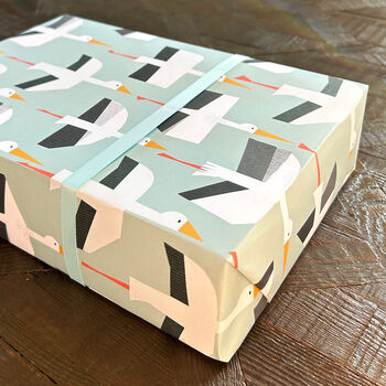 Blue Stork Wrapping Paper Two Sheets, 6 of 6