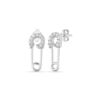 Sterling Silver Jewelled Mini Safety Pin Stud Earring, thumbnail 7 of 9