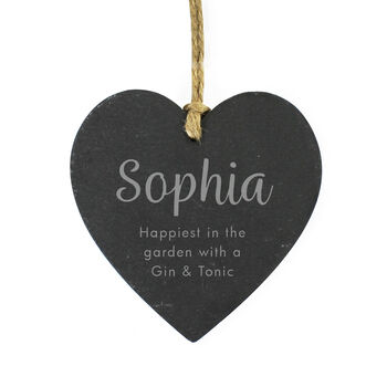 Personalised Message Slate Heart Hanging Decoration, 4 of 4