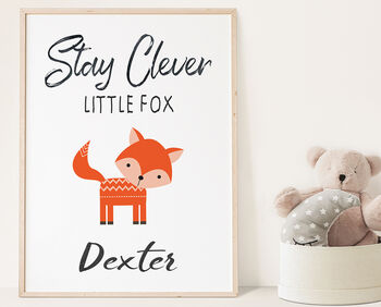 Personalised Fox Nursery Print, 3 of 7