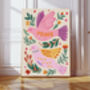 Peace Dove Pink Bird Art Print, thumbnail 1 of 4