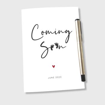 Pregnancy Announcement Card Personalised Coming Soon, 2 of 8