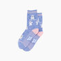 Llamaste Combed Cotton Yoga Socks In Blue, thumbnail 1 of 3