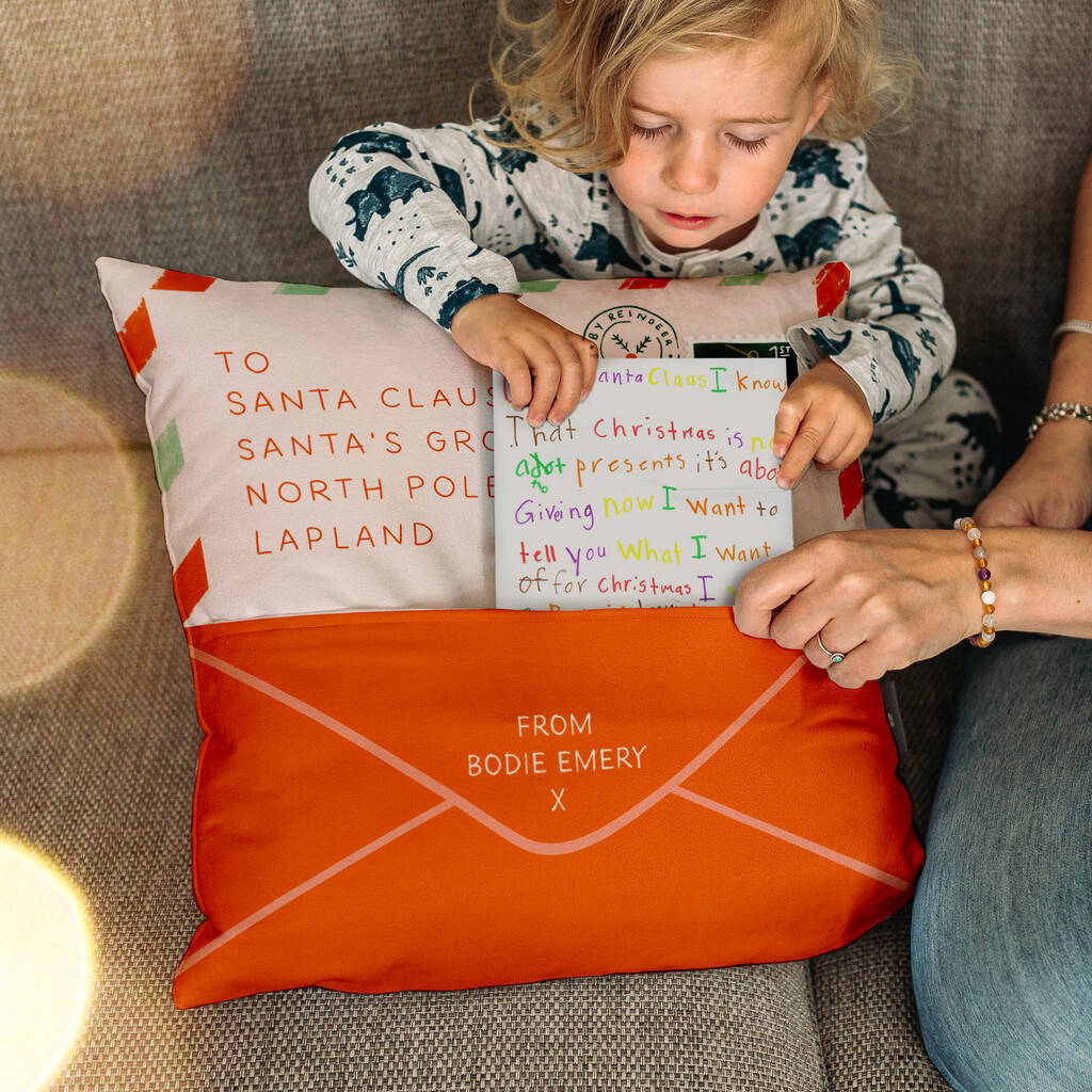 Personalised Letter To Santa Pocket Cushion, 1 of 4