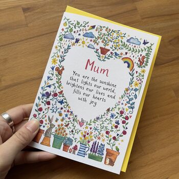 Personalised Sunshine Garden Mother's Day Card For Mum, 3 of 5