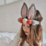 Pom Pom Bunny Ears, Turquoise, thumbnail 2 of 4