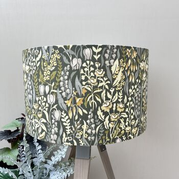 Kelmscott Moss Green Floral Drum Lampshade, 5 of 8