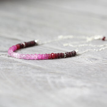 Ruby Bead Necklace In Gold, 8 of 12