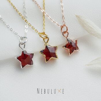 Natural Garnet Star Necklace, 5 of 11