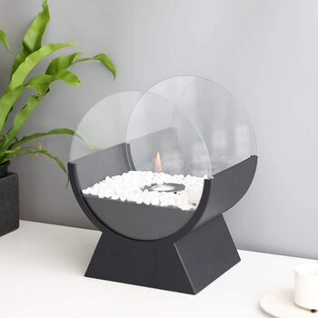 Round Glass Bioethanol Fire Bowl Pot Tabletop Fireplace, 3 of 7