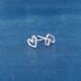 Silver Heart Stud Earrings, thumbnail 7 of 8